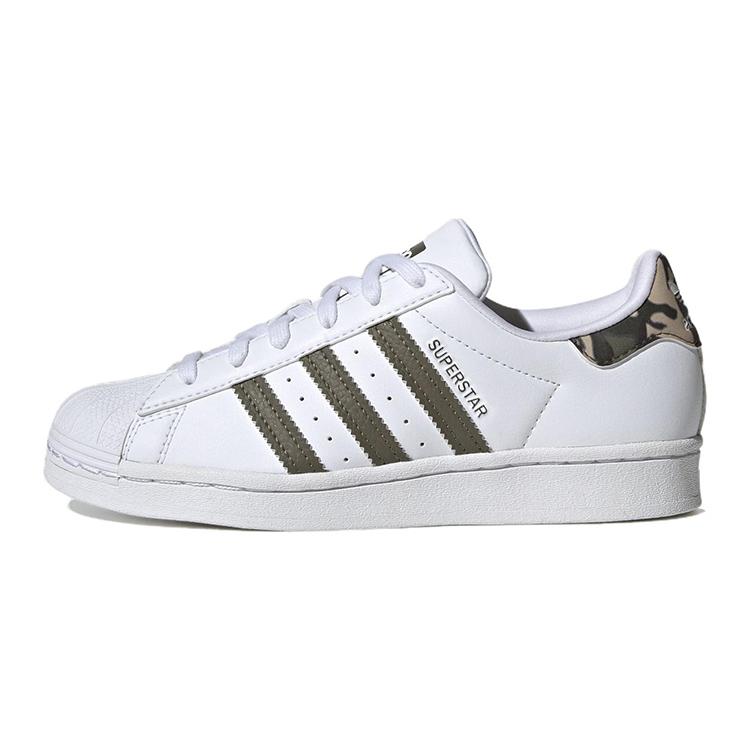 Adidas Superstar Cloud White Olive Strata GS HQ4287 36