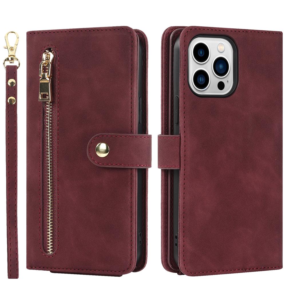 Crossbody Zipper Cards Bag Wallet Leather Case For iPhone 15 Pro Max 14 Plus 13 12 Mini 11 XR 7 8 SE 2022 Purse Pocket Lanyard
