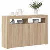 Sideboard with LED Lights Sonoma Oak 115.5 x 30 x 75 cm