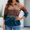 Women's Fashion Casual Lapel Short 3/4 Sleeve Print Shirt Women's Button Up Tops
