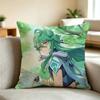 G-Genshin Impact Game Baizhu  Pillow Case Square Double-Sided Sofa Cushion Cover Bedroom Bedside Pillow