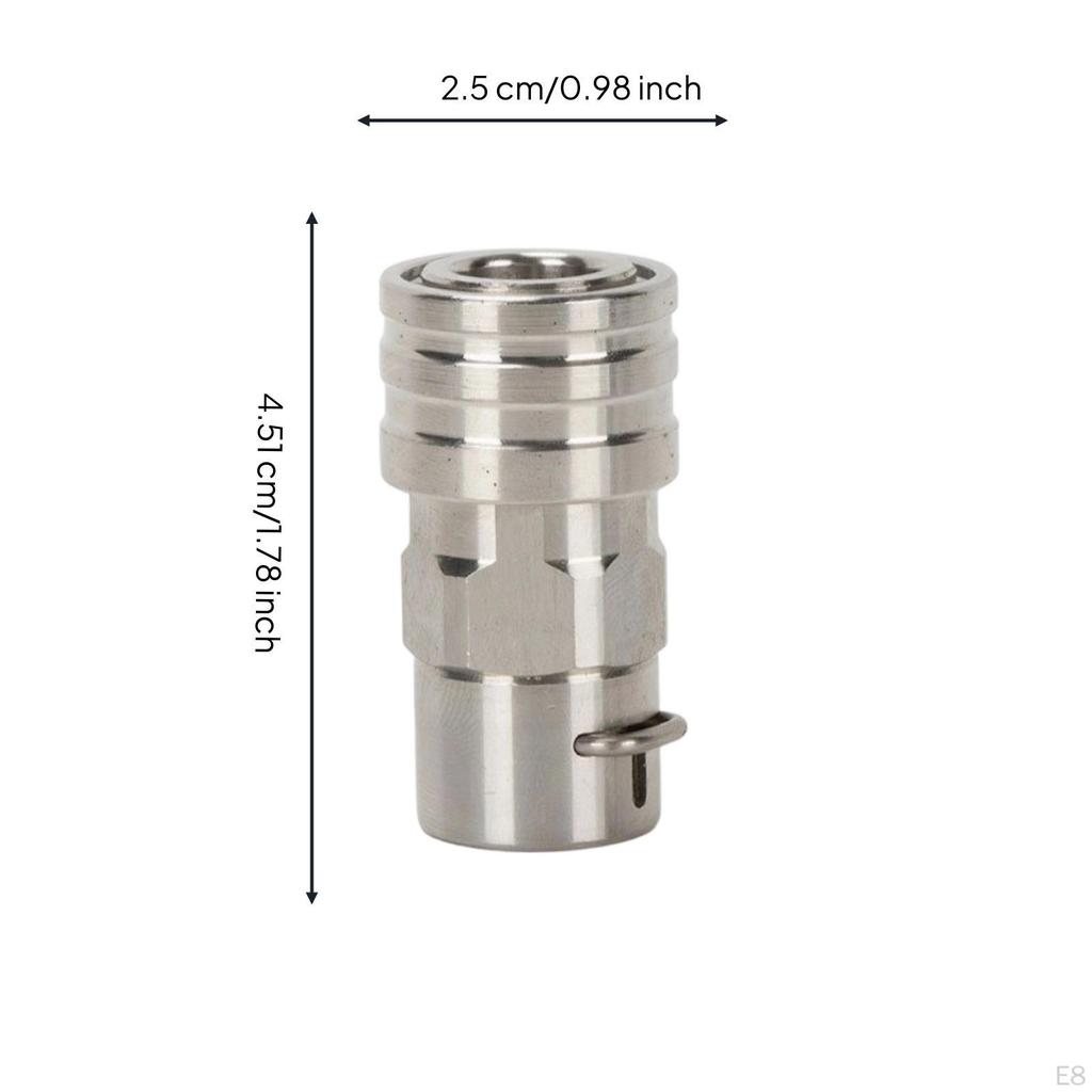 Hose Adapter with Retaining Pin Stainless Steel Pressure Washer Solid Metal PushtoConnect