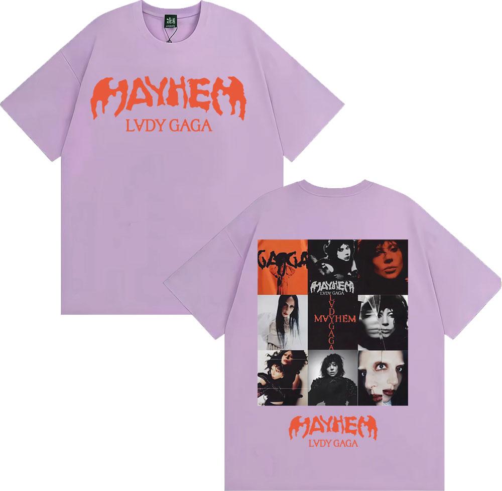 Lady Gaga Mayhem New Album 2025 Tour Tshirts Unisex Women Fashion Aesthetics T Shirt Casual Cotton Short Sleeve Tshirt Streetwear