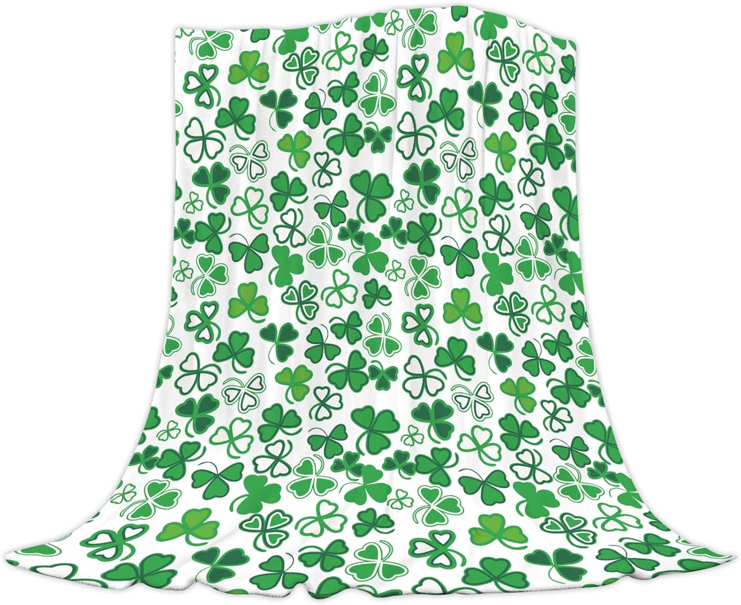 

St. Patrick s Day Shamrock Fuzzy Blanket Clover Throw Blanket Soft Cozy Flannel Blanket for Irish Party Bed Sofa Couch Chair 75x90cm