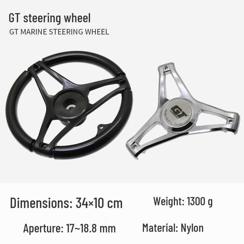 GT Marine Fiberglass Steering Wheel for Speedboat, Fishing Boat, or Outboard Engine Helm