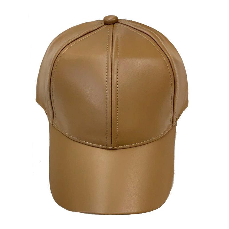 New Women Men Hat PU Leather Baseball Cap Visor Light Board Solid Men Hip Hop Cap Outdoor Sun Hat Adjustable Sports Caps