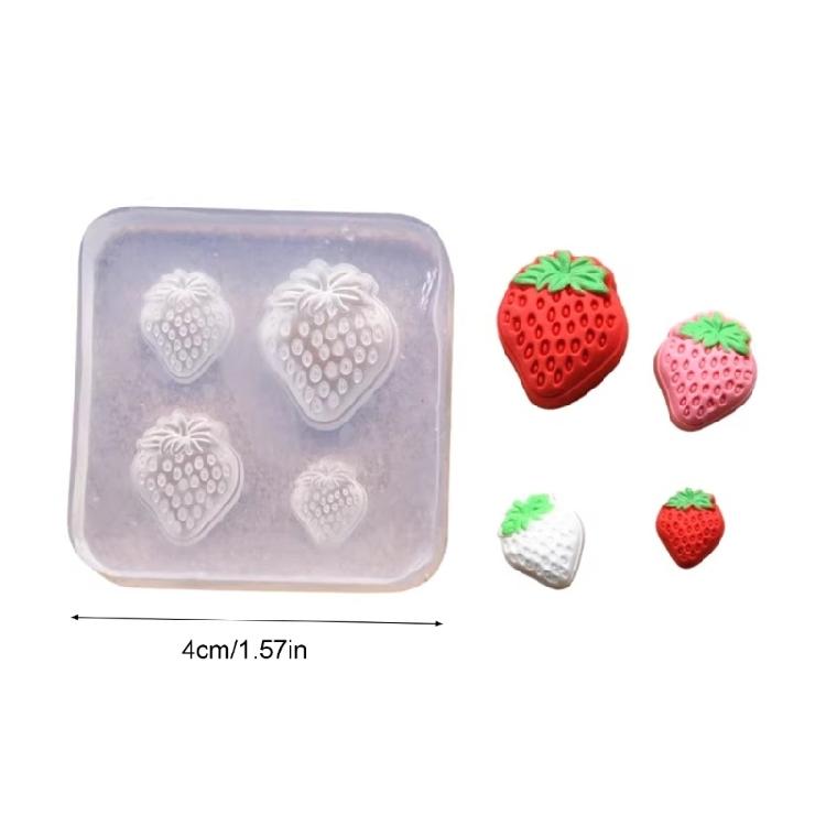 Easy To Clean Silicone Mold for Miniature Strawberry Pastries Dessert Mould for Handicraft Hobbyists Miniature Food Mold