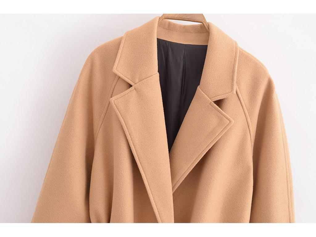 2024 Autumn Women's European & American Style Belted Long Coat