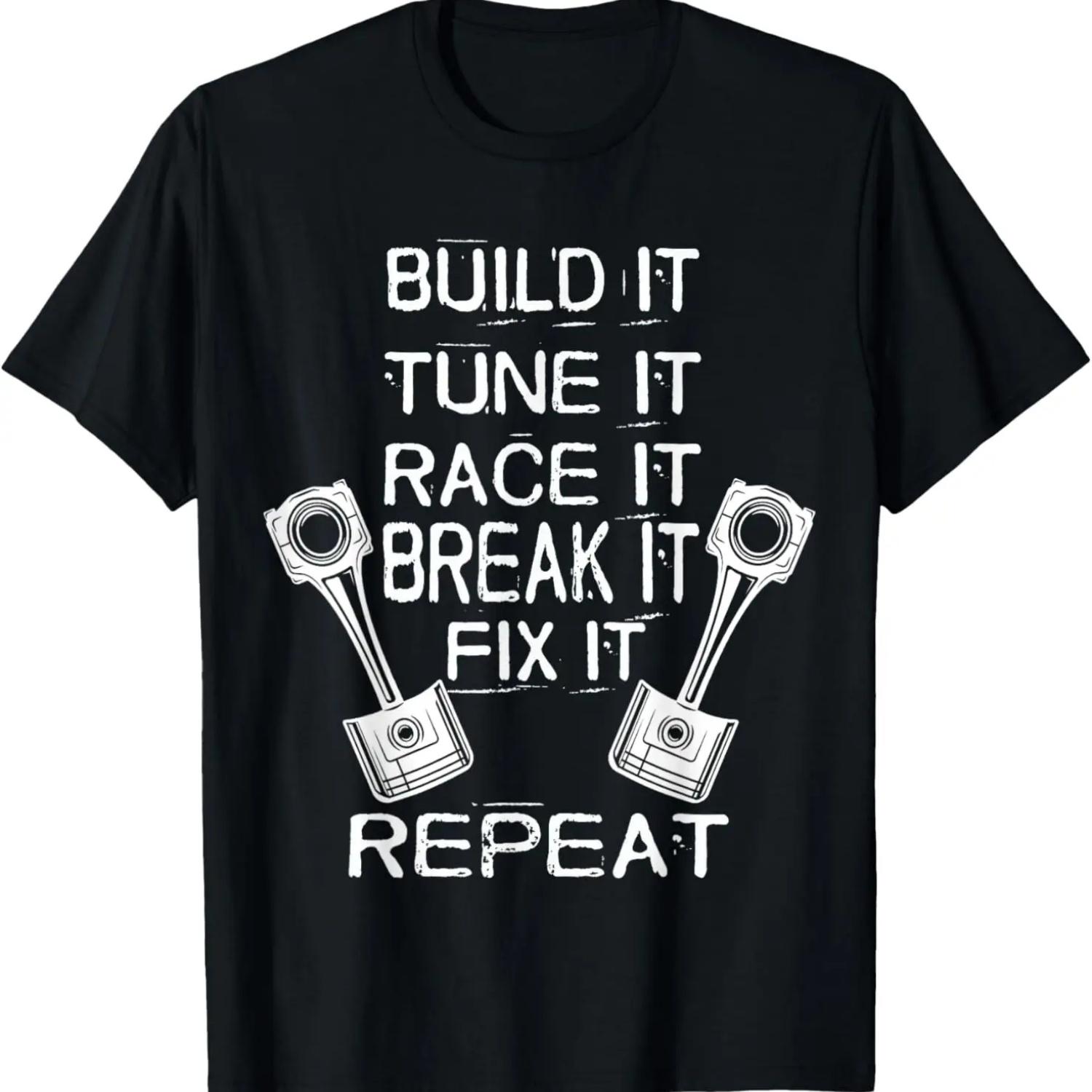 Собери Построй Настрой Проведи Гонку Сломай Почини Повтори Футболка с гоночной машиной S