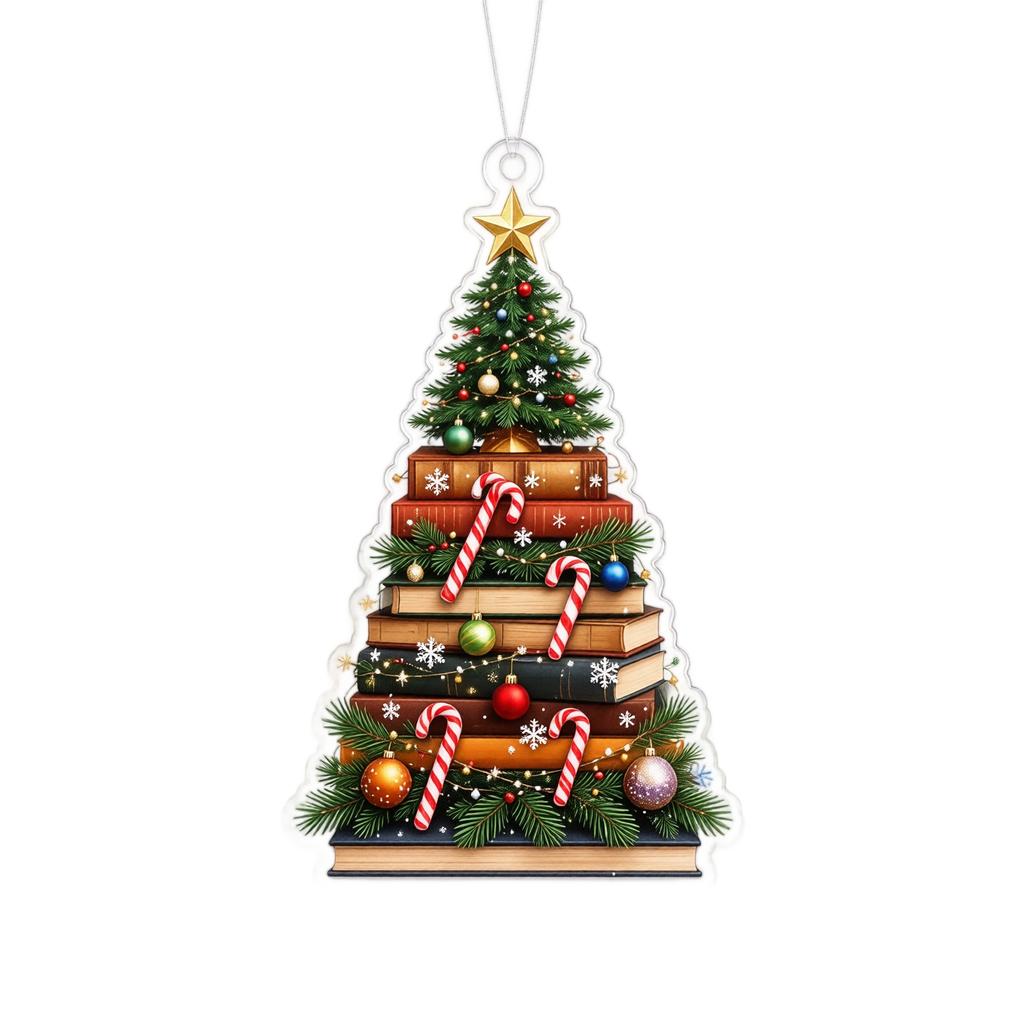 Kerst 2D Vlak Acryl Hangend Ornament voor Feestelijke Decoratie
