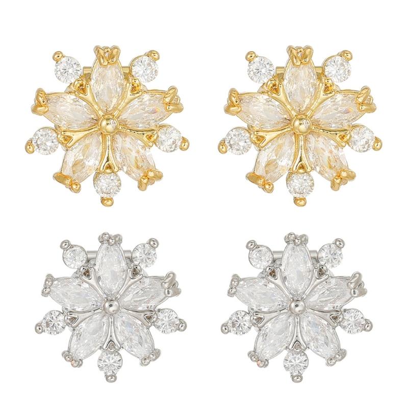 Flower Design Sparkling Zircons Headphone Buckles Clip On Ear Hook Accessory For FreeClip 1 2 Headphones Adornment