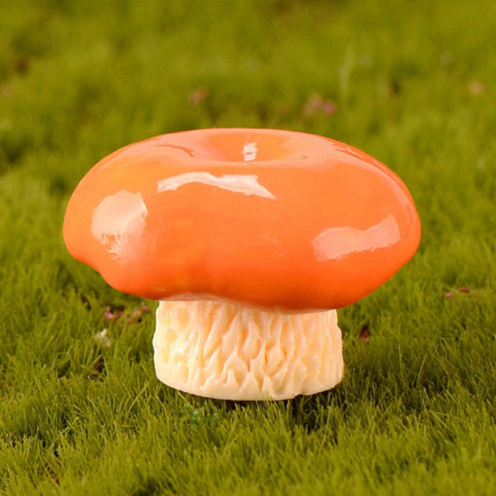 Mini Artificial Mushroom Figurine Resin Simulate Fake Mushroom Miniatures Fairy Garden Miniature Landscape Lawn Decorations