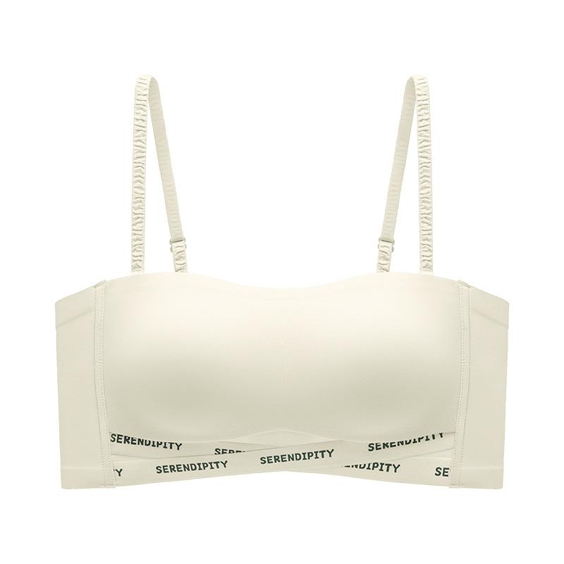 Traceless tube top, no steel ring to gather, one-word shoulder, no shoulder strap, removable non-slip sagging underwear, women's bra, beautiful back.
