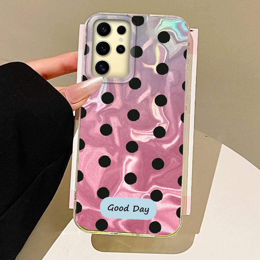 Colorful Classic Black Dots Phone Case for Samsung Galaxy S25 S24 S23 S22 S21 FE Plus Ultra S25+ S24+ Shell Silicone Back Cover