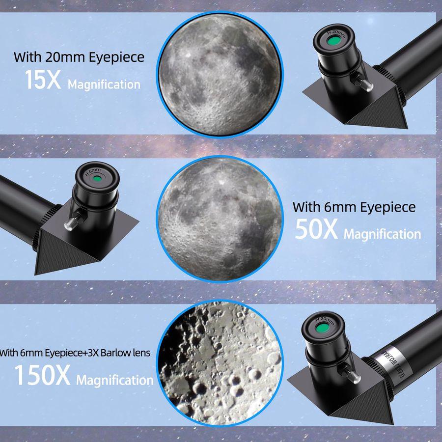 150x Astronomical Telescope 70mm Aperture Refractor Portable Travel Telescope With Phone Adapter Wireless Remote
