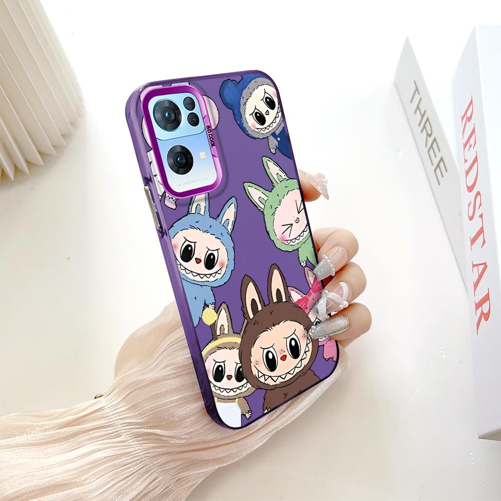 Painted Pattern Colorful Sliver Double Sided Hard Shell Shockproof Anti-fall Phone Casing for OnePlus OPPO Reno Realme