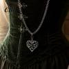 Zierliche Anhängerkette Herz Halskette für Damen, Bayerische Strass Sexy Brust Extra Lange Halskette, Vintage Oktoberfest Korsett Schmuck Zubehör