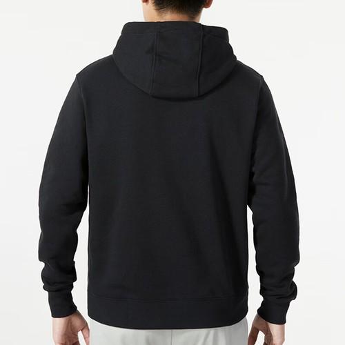 Nike solid color pullover hoodie long sleeve sweatshirt for men in black