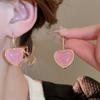 Jelly Pink Resin Heart Ear Hook Earrings