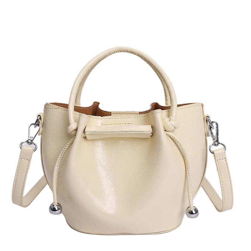 Mini Bucket Handbag for Women Fashionable Drawstring Tote Bag with Adjustable Shoulder Strap Casual Daily Use Bag