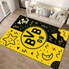 Gelb-Schwarzer BVB 09 Themen-Teppich Rutschfester Teppich geeignet für Wohnzimmer- und Schlafzimmer-Sofas.