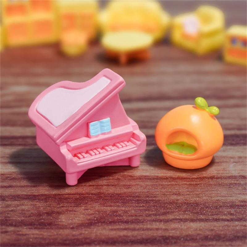 Landscape Resins Furniture Living Room Accessories Miniature Set 10Pieces for DIY Enthusiasts and Dollhouses Ornaments