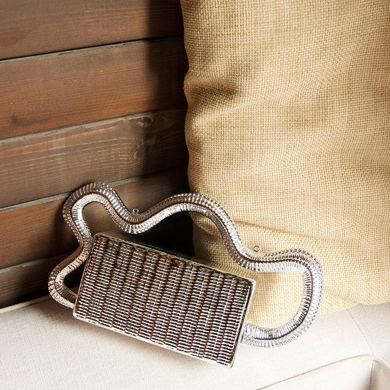 Trendy Metallic Woven Vegetable Basket Box Bag Small Square Bag Niche Design Fashion Creative Dinner Bag