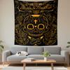 Sugar Skull Tapestry Wall Hanging, Day of the Dead Gold Line Art, Dia De Muertos Wall Decor for Bedroom Living Room Dorm