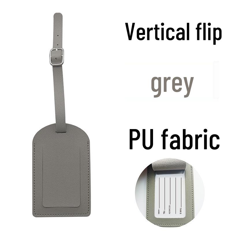 Available: Thickened PU Leather Luggage Tag - Horizontal/Vertical Flap with Pocket and Buckle, Includes Signature Paper.