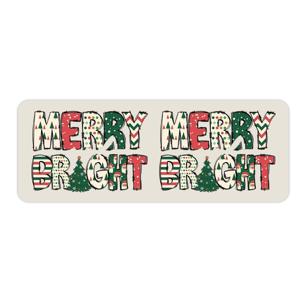 Christmas Kitchen Anti-slip Mat Carpet Flannel Doormat One-piece Set