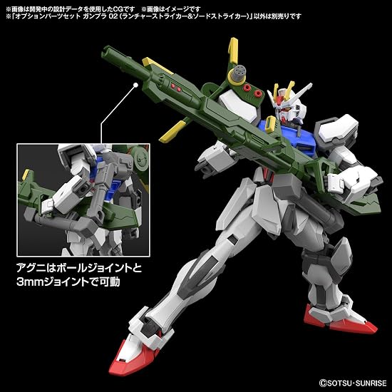BANDAI SPIRITS Option Parts Set Gunpla 02 (Launcher Striker & Sword Striker) Color-coded Plastic Mod
