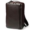 Leather Laboratory Men's Genuine Leather Business Backpack, Fits A4 Size, 15.6" Laptop, Natural Grain Leather, Large Capacity, Lightweight, Square