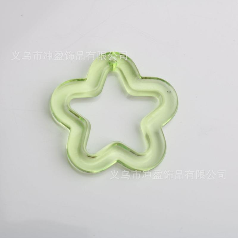 Colorful Transparent Hollow Five-pointed Star Hanging Hole Acrylic Five-pointed Star DIY Keychain Pendant Accessories Accessories Materials