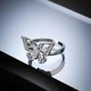 Fashion Female Ring  Stamp Silver Hollown-out Animal Butterfly Mosaic Cubic Zircon Wedding Rings for Women