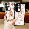 Cute Cartoon Bunny Rabbit Plating Phone Case For Samsung Galaxy S24 S25 FE S26 Edge S23 Ultra S22 S21 Plus S20 Anti-Fall Airabag
