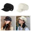 Spring Beret Hat Woman Commutes Octagonal Hat Camping Taking Photo Beret Hat with Metal Fastening for Girlfriend