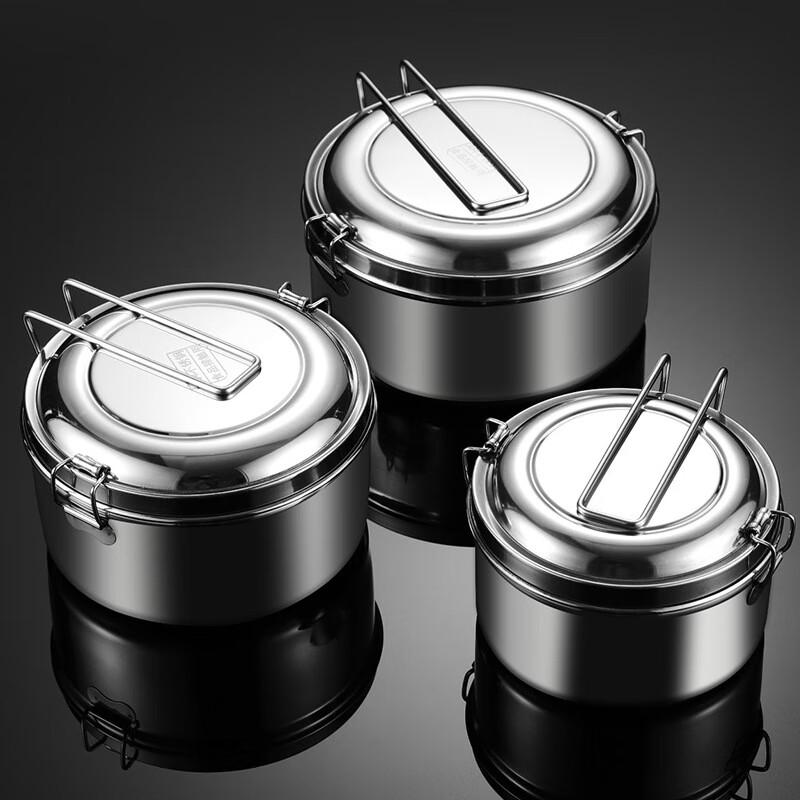 Stainless Steel Round Lunch Box with Divider