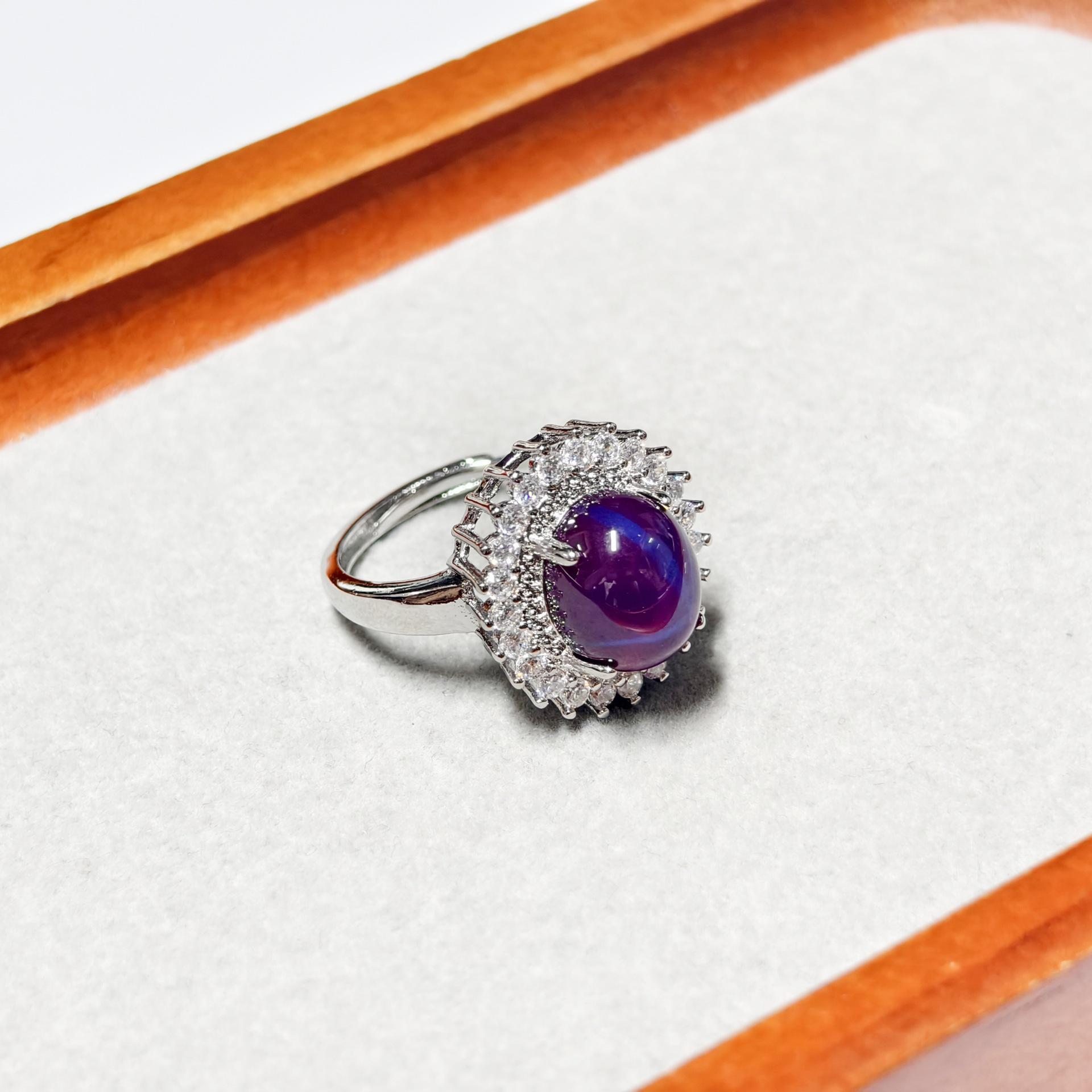 Gesi En Jewelry: Purple Starlight Three-Piece Set - Stud Earrings, Ring, Pendant