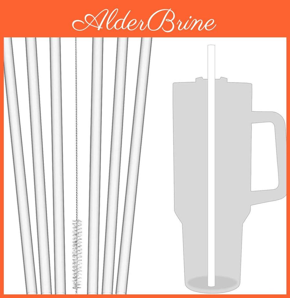 Straws 6 Replacement Long Pack Straws With Cleaning Brush For S Tanley Cup Accessories