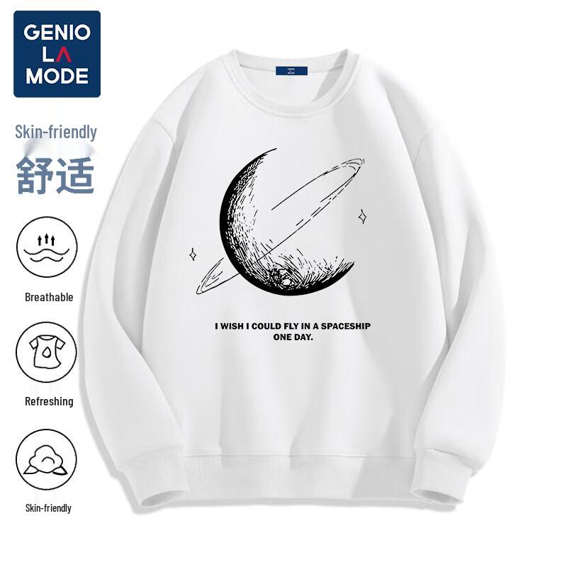 GENIOLAMODE Men's Heavyweight American Style Crewneck Sweatshirt