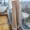 Lekasha Women's High-Waist Cashmere Velvet Wide-Leg Pants