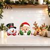 Waterproof Glass Decals Christmas Window Stickers, Static Cling Santa Claus Snowman Reindeer Decals, Easy Apply Stickers Holiday Clings for