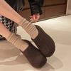 Fashion Women's Fashion Flat Shoes Winter New Round Head Suede Deep Mouth Soft Sole Non-slip Cotton Shoes