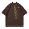 Men's Casual Short Sleeve Color Block Crew Neck T-Shirt with Embroidered Tie Design