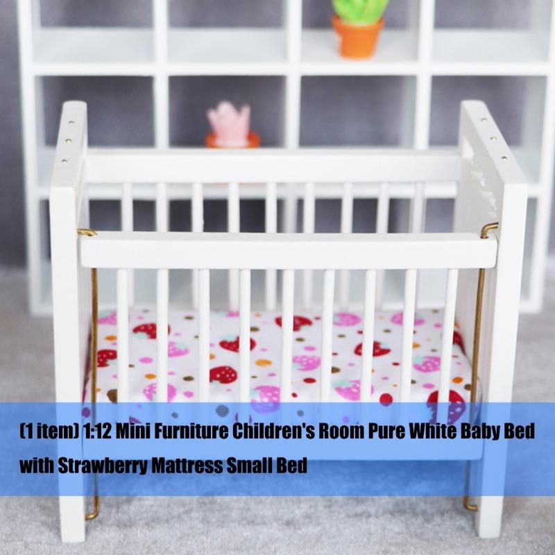Realistic Crib Model Wood Crib Dollhouses Realistic Mini Size Collection Toy