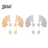 Comfortable Stylish Earrings Women Chunky Dangle Ginkgo Leaf Fan Shape