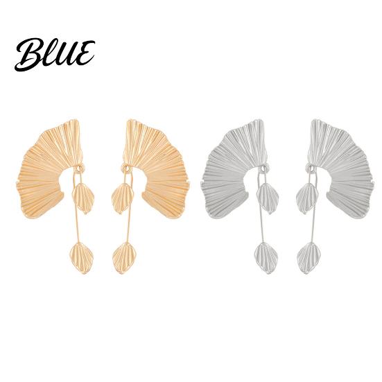 Comfortable Stylish Earrings Women Chunky Dangle Ginkgo Leaf Fan Shape
