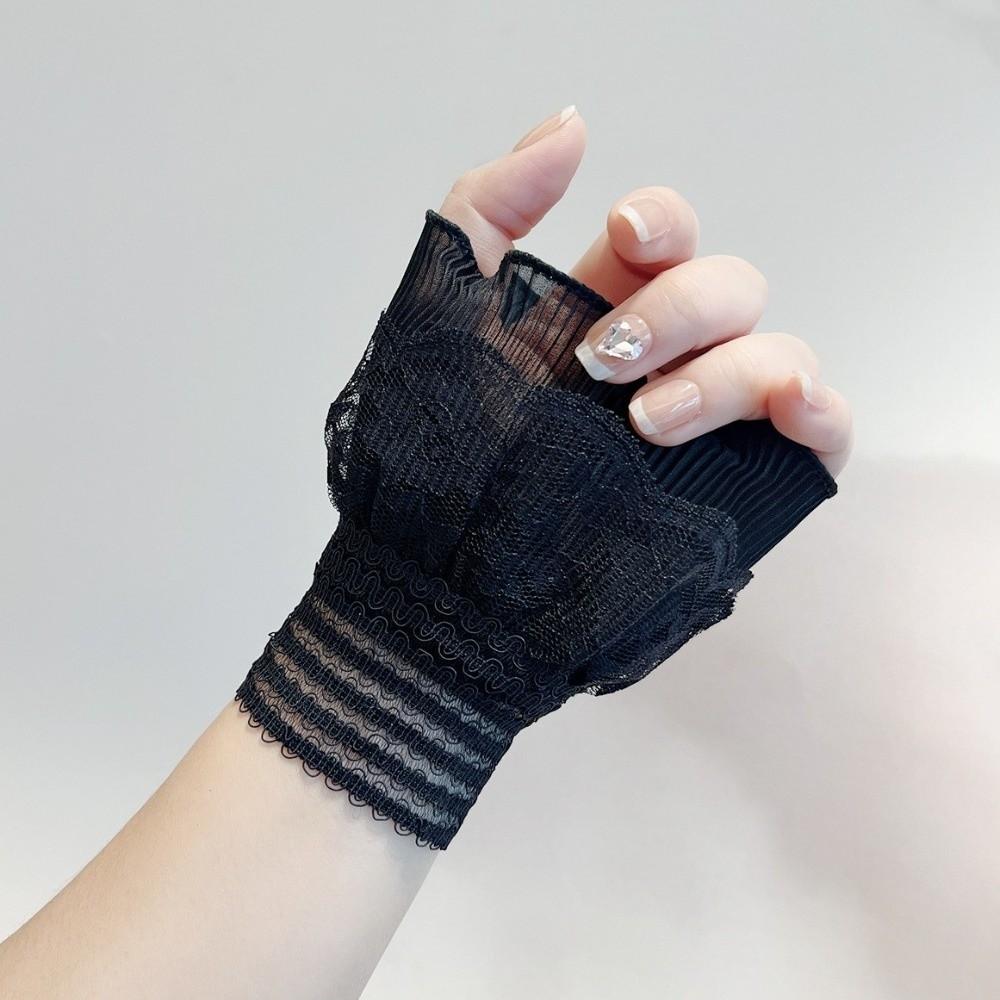 Ruffle False Wrist Cuffs Mesh Lace Fake Cuffs Universal Detachable Sleeves  Halloween