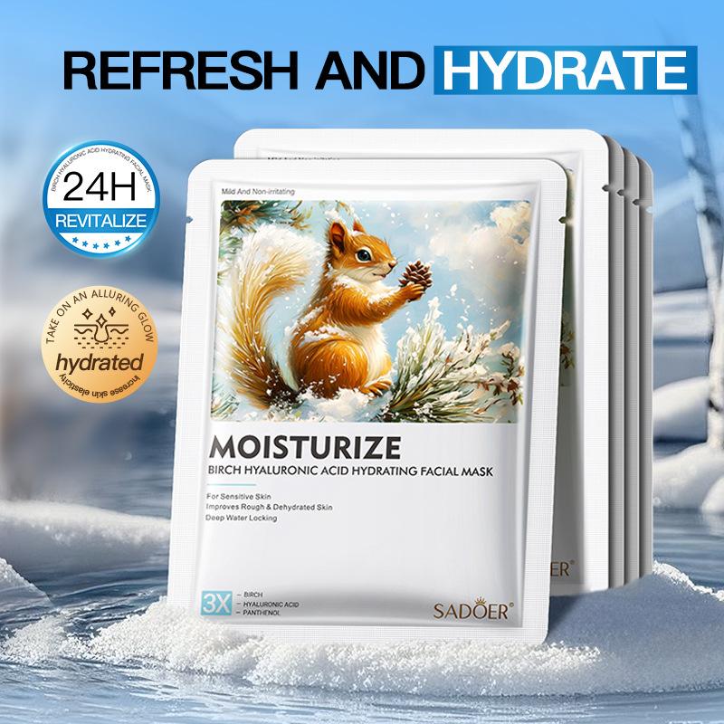 3PCS Birch Hyaluronic Acid Hydrating Mask SADOER Moisturizing Moisturizing Hydrating Mask