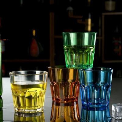 Copas de Whisky Acrílicas Irrompibles Transparentes Vaso de Cerveza Plástico Taza de Desayuno para Café Leche Vaso para Licores Cristalería Vaso para Zumo Té